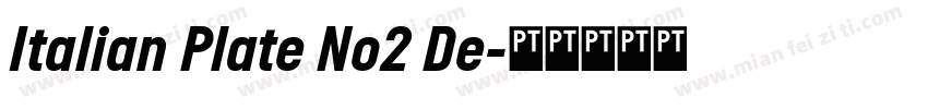 Italian Plate No2 De字体转换